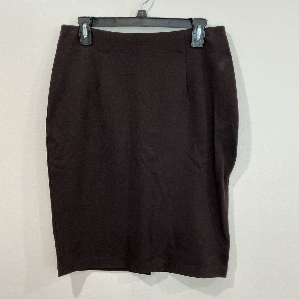 Eileen Fisher Pencil Skirt Women Small Brown Stretch Viscose Blend Pull On